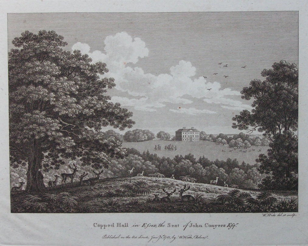 Print - Copped Hall in Essex, the Seat of John Conyers Esqr. - Watts